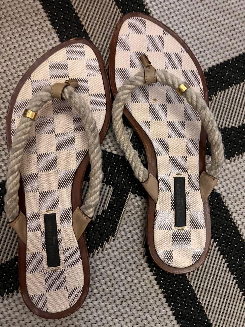 Louis Vuitton thong flip flop sandals damier green rubber 10 LV or 11 US 44  EUR