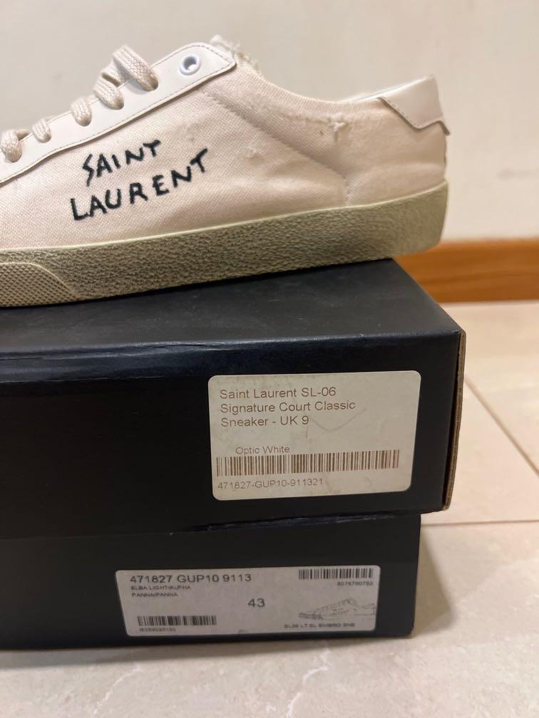 Authentic Saint Laurent SL06 Court Canvas Signature Sneaker Men s