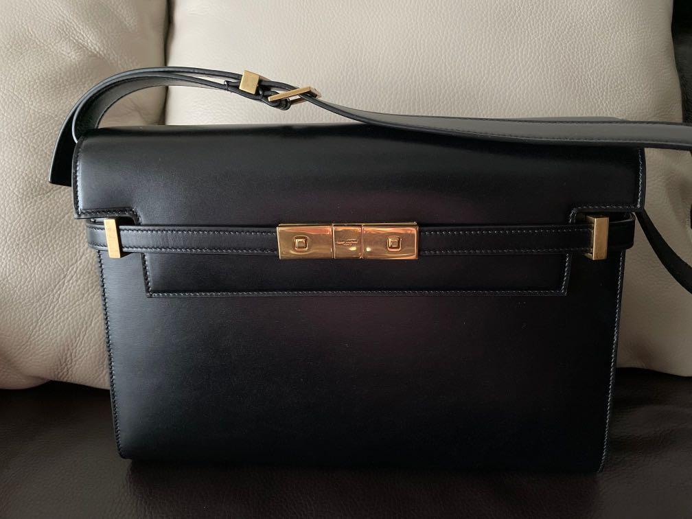 Authentic YSL Manhattan Black Shoulder Bag Women s Fashion Bags