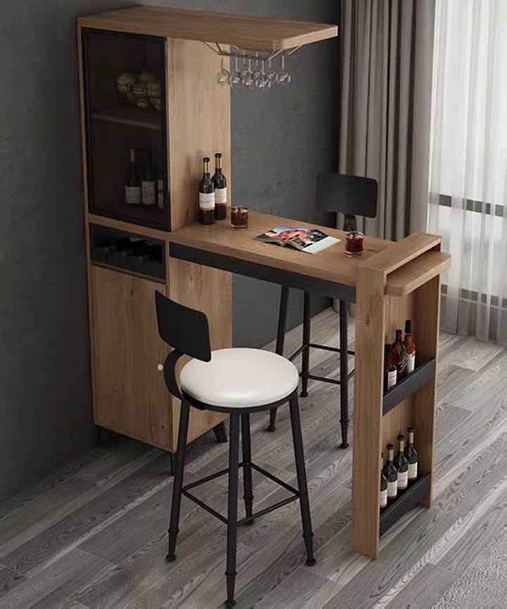 Bar Counter Table With Storage, Furniture & Home Living, Furniture, Tables  & Sets On Carousell