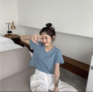basic crop top blue & purple