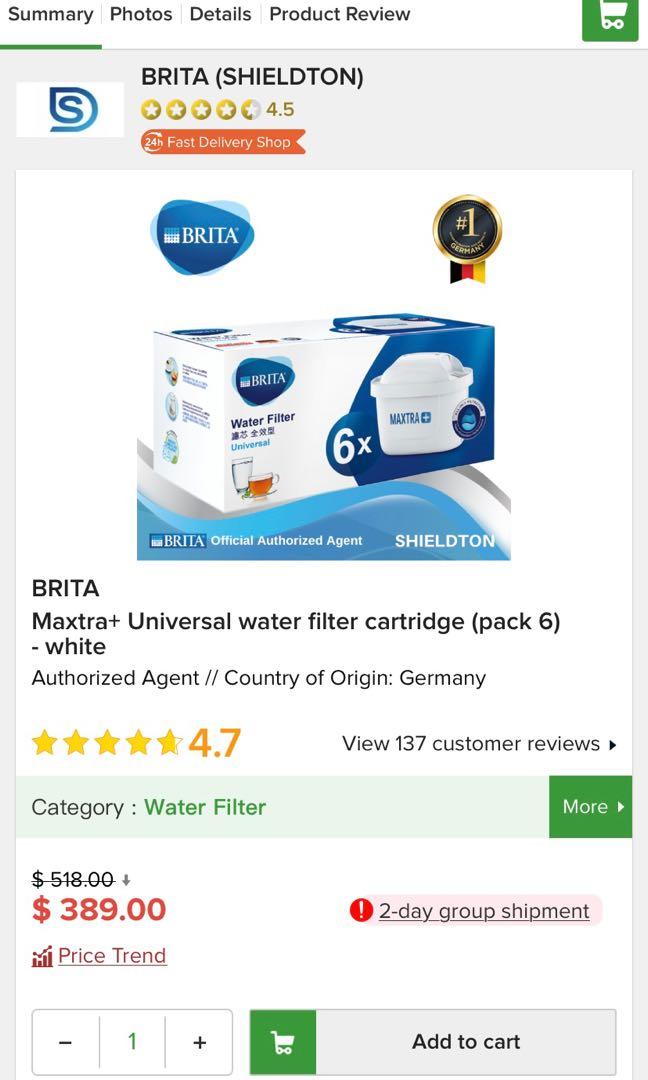 Brita Maxtra universal water filter (x6), 家庭電器, 廚房電器, 濾水器及飲水機- Carousell