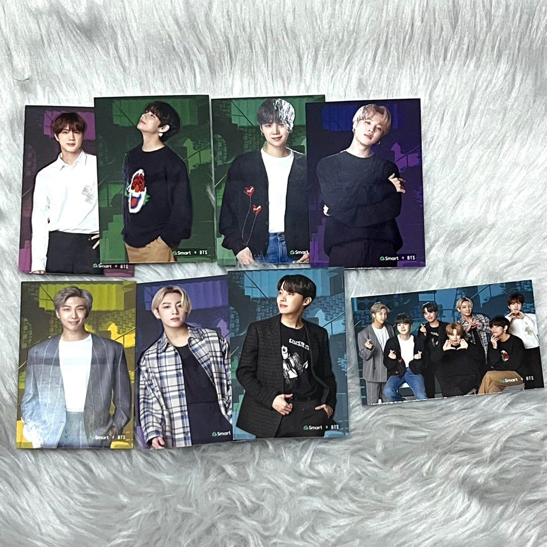 FREE Smart x BTS Official Photocard (Category: K-Wave Merchandise) located in Quezon City. Submitted by shopk8 (Listing ID 1160762412, Image 2). Description: - FREE SET for a minimum purchase worth pf 1,000 pesos - FREE 1 member for a minimum purchase of 500 pesos Availability: ✅ Namjoon ✅ Jin ✅ Suga ✅ Taehyung ✅ Seokjin ✅ Jungkook ✅ Jimin ✅ ot7 - actuals photos - color may vary due to lighting - manage your expectations - gcash and bpi only - no