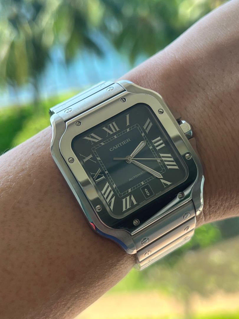 Cartier santos discount wrist shot