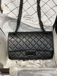 Chanel 2.55 all black 24 cm