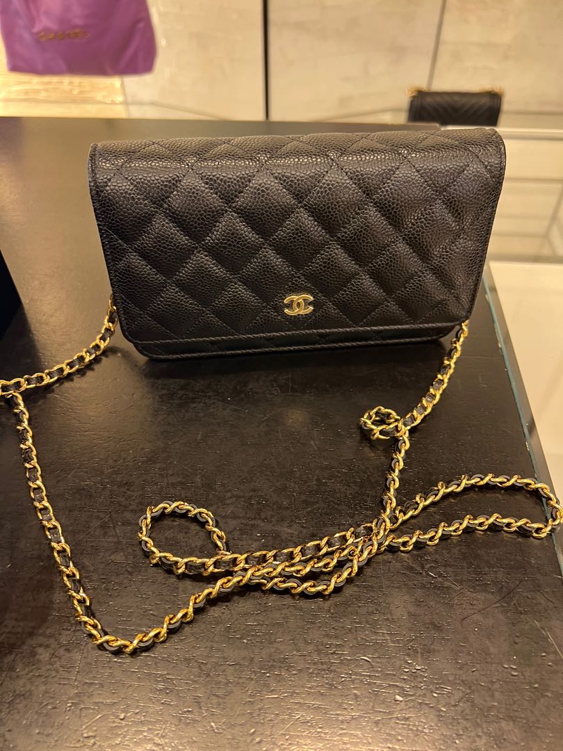 Chanel classic wallet on chain black (caviar gold hardware), Women's  Fashion, Bags & Wallets, Clutches on Carousell