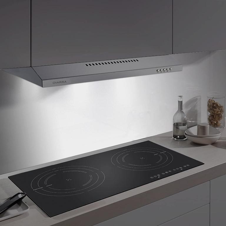 CIARRA 60cm Visor Cooker Hood Hoods Stainless Steel Wall Mounted Kitchen Extractor