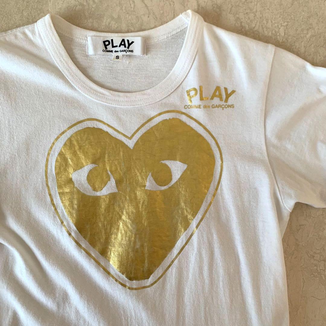 Comme Des Garcons PLAY Gold Foil T Shirt Women