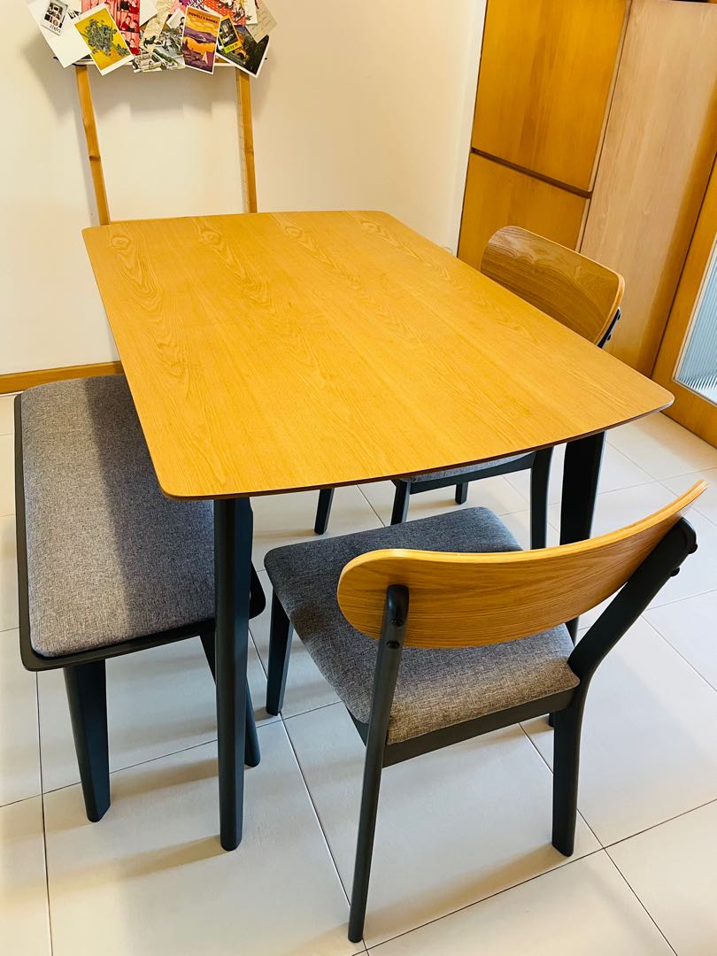 COURTS ROMAN Dining Table Set with 2 Chairs & Bench, Furniture & Home Living, Furniture, Tables