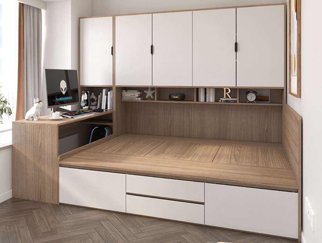 Customize storage bed frame+table+top single/super single/queen