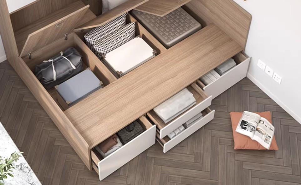 Customize storage bed frame+table+top single/super single/queen