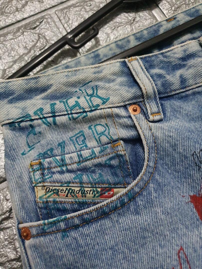 DIESEL PANTS GRAFFITI, Women's Fashion, Bottoms, Jeans on Carousell