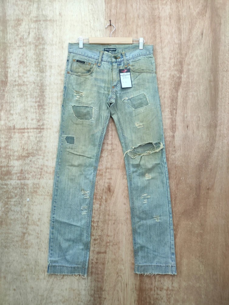 D&G ダサい Distressed Patchwork Denim ドルガバ ベッカム