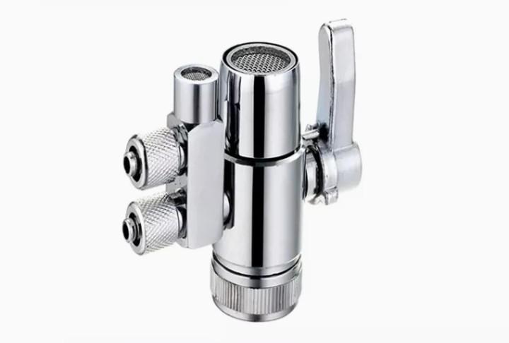Two-Way Faucet Adapter Diverter Valve For Water Filters & Purifiers - 1/4 Inch Tubing