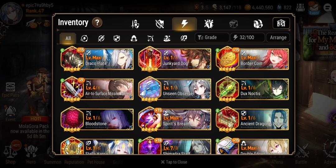 AOA, OX, zwart d, alter b (2x) etc. endgame Account Leviamon - EpicNPC