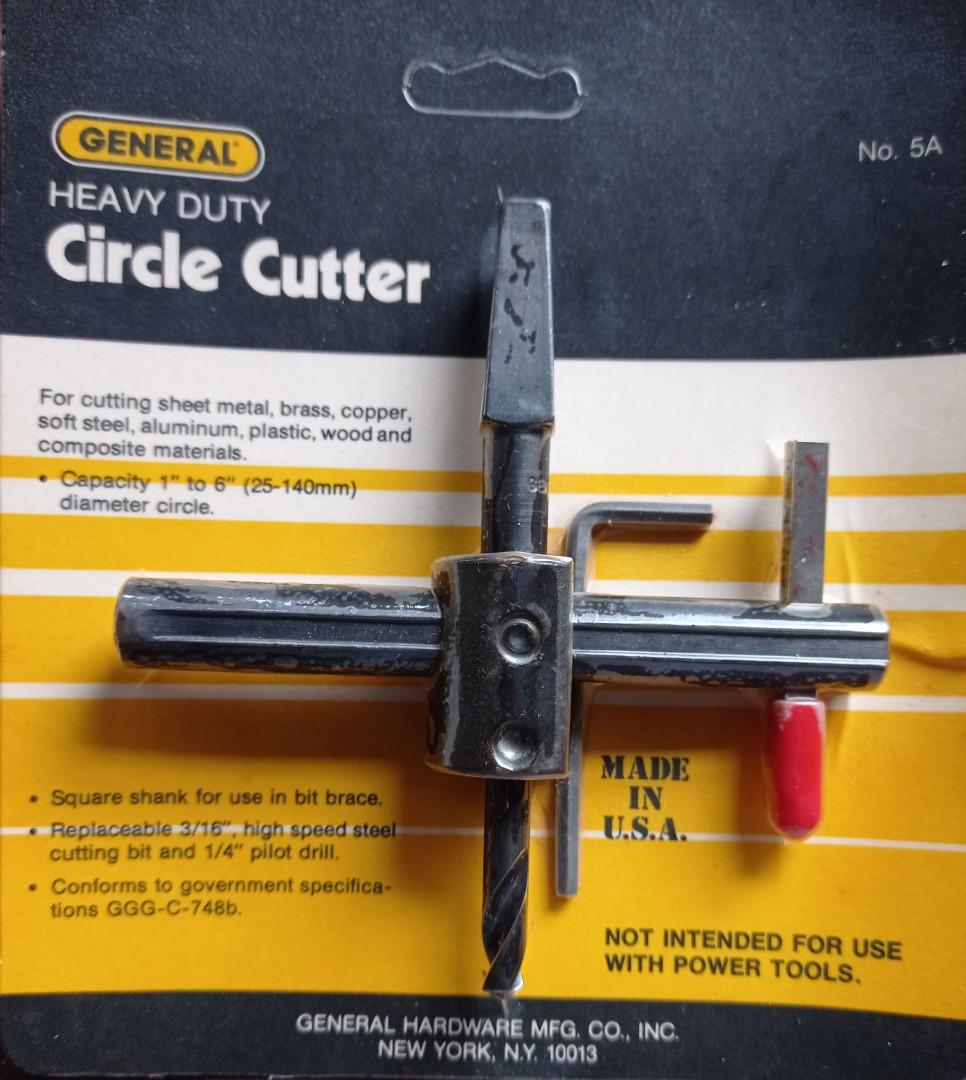 Heavy Duty Adjustable Circle Cutter ~ Cuts 1 to 6 Diameter Hole
