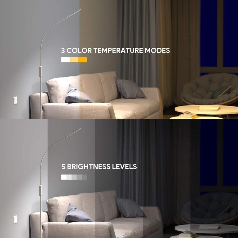 GLADLIE LED Floor Lamp with 3 Color Temperatures & 5 Brightness Levels