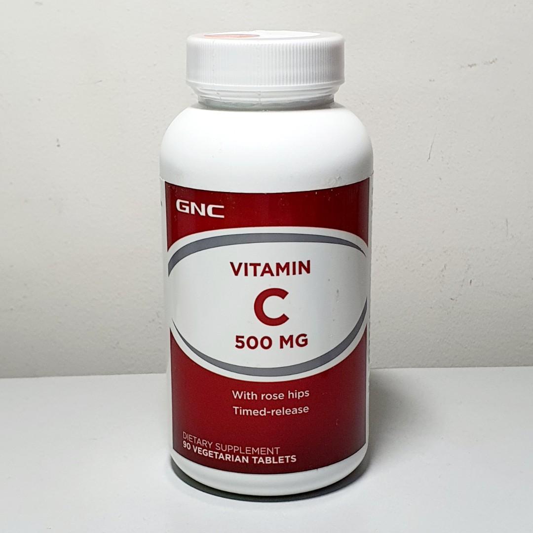 GNC Vitamin C 500 mg With Rose Hips Timedrelease 90 Vegetarian