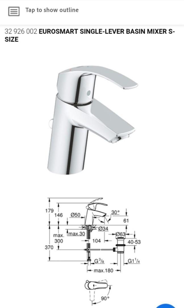 Grohe Tap, Furniture & Home Living, Bathroom & Kitchen Fixtures on