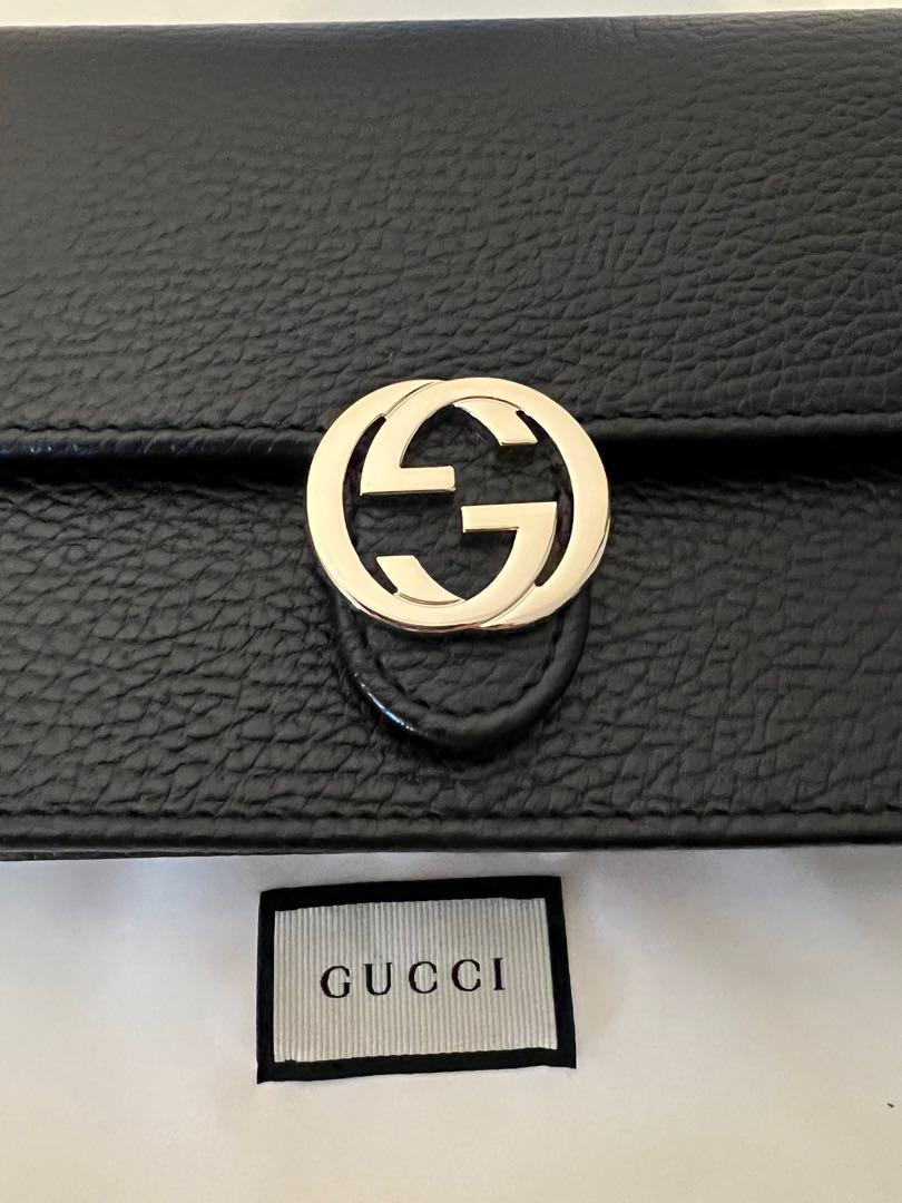 Gucci Icon GG Interlocking Wallet On Chain Crossbody Bag Black 615523