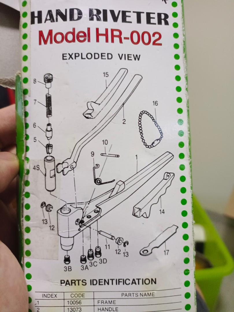 Hand Riveter Model HR002 Brand Lobster Made In Japan, Furniture