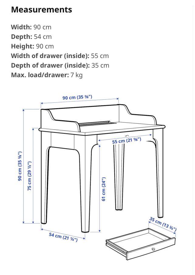 IKEA Desk Dark bluegreen, Furniture & Home Living, Furniture, Tables