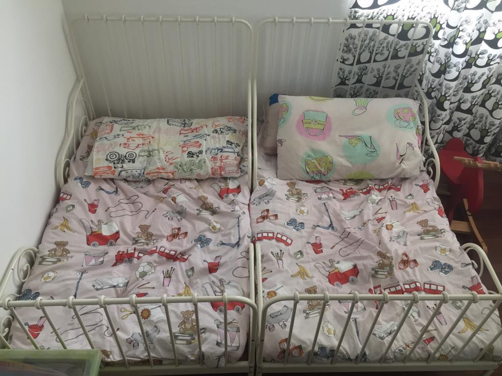 Ikea extended bed frame + mattress 2 units, Babies & Kids, Baby Nursery