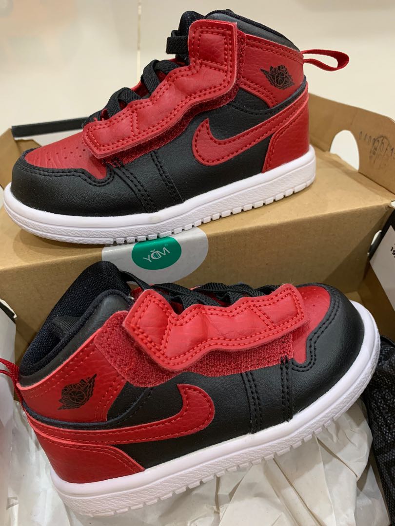 limited edition Baby Shoe Infant Nike Air Jordan 1 Mid Red black, Babies &  Kids, Babies & Kids Fashion on Carousell