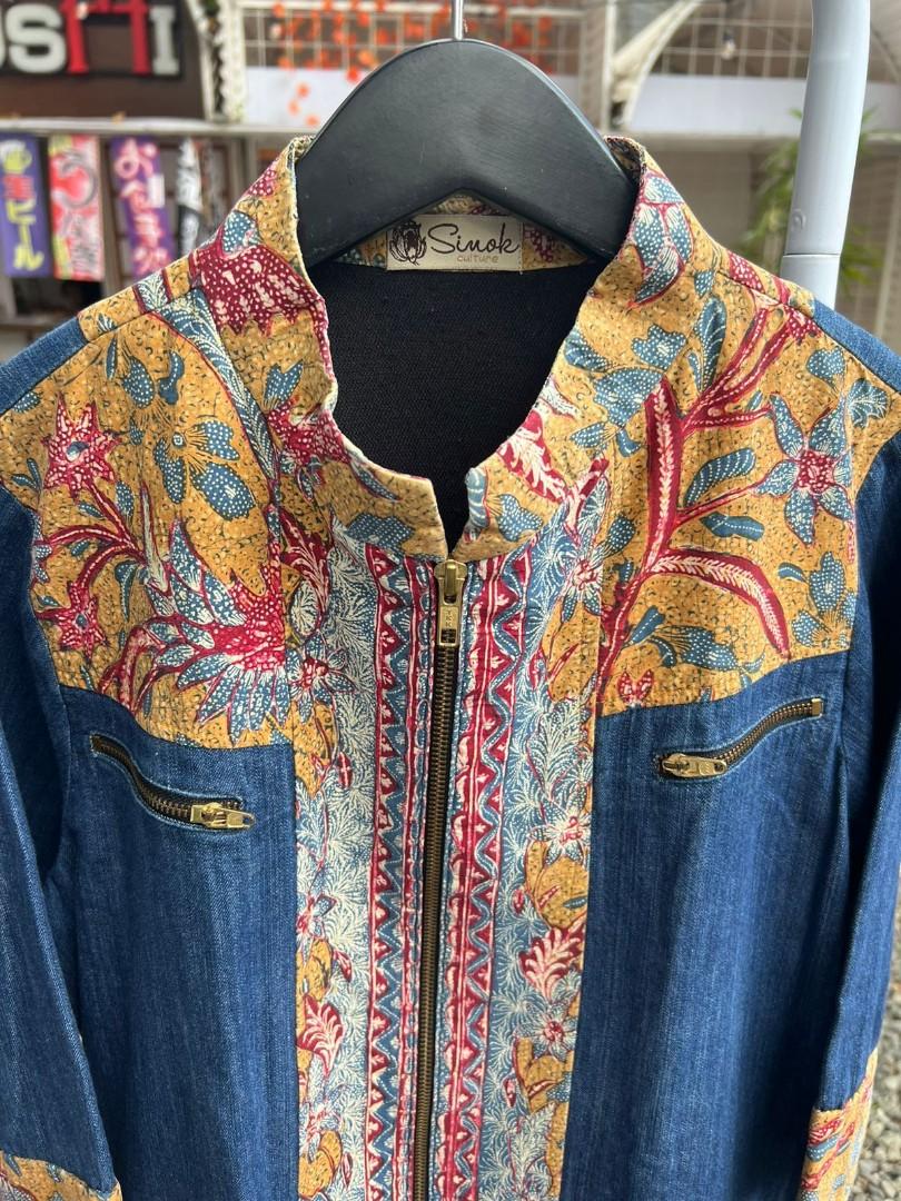 Jaket jeans hotsell batik