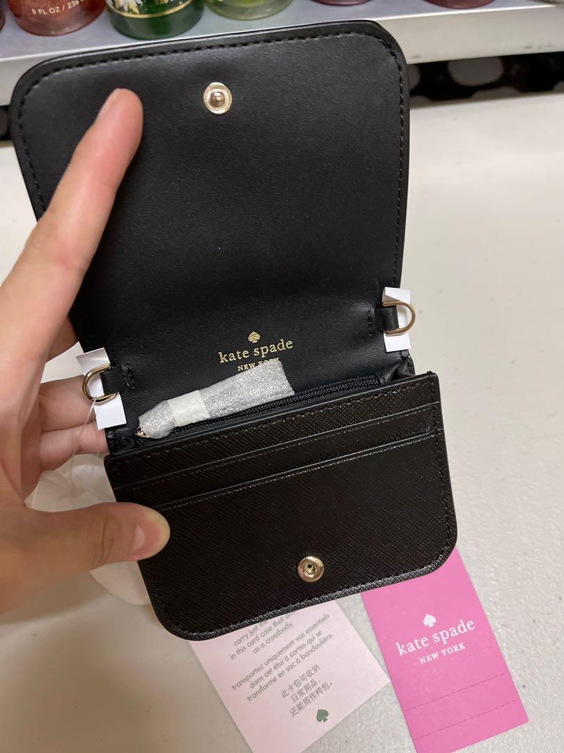 全日本送料無料 kate spadeミニウォレット card case on a chain