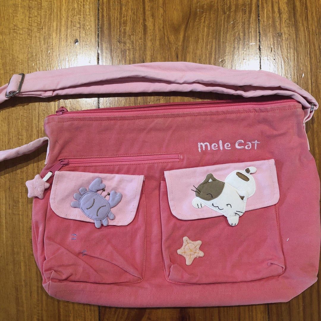 KITTY PINK SHOULDER BAG COTTON PLUSH KOREAN, Women's Fashion, Bags & Wallets, Shoulder Bags on
