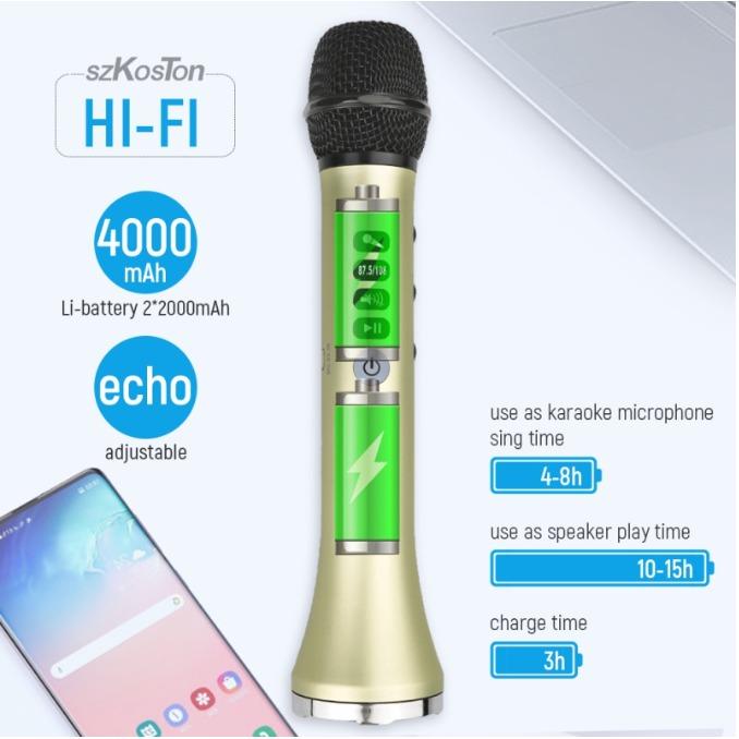 L-698 Professional 15W Portable Wireless Bluetooth Karaoke Microphone Speaker Home KTV Car KTV For Music Playing And Singing Speaker Handheld K Song Microphone Mic63149557751425112