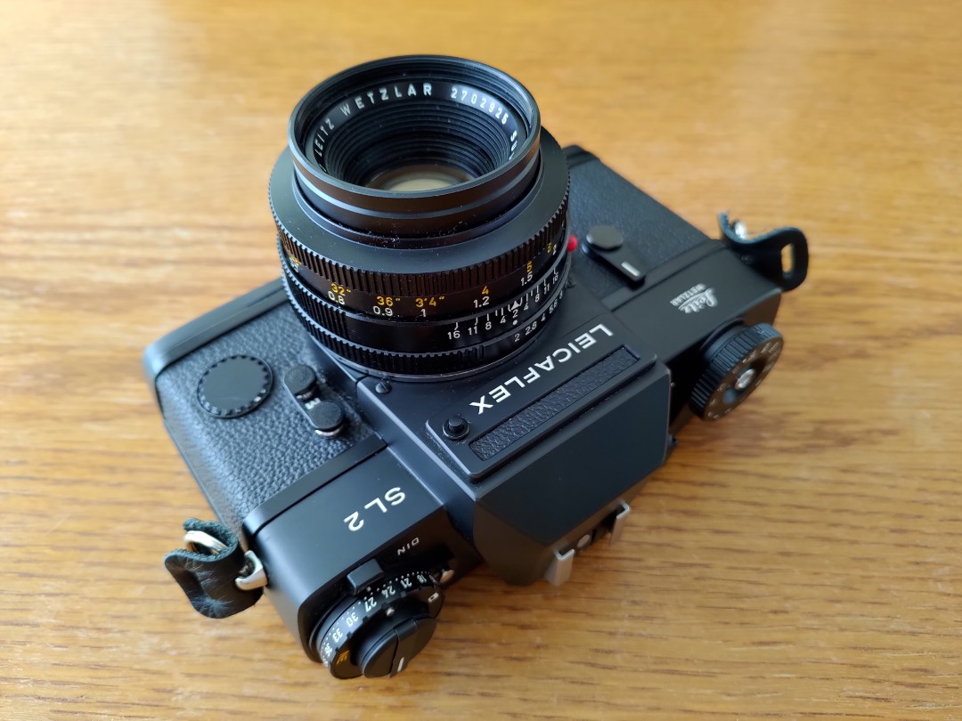 Leica Leicaflex SL2 film camera with Summicron 50/2 and hood and Series VI orange filter, 攝影器材