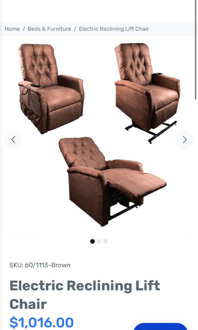 Lifeline Electric Reclining Chai, Furniture & Home Living, Furniture