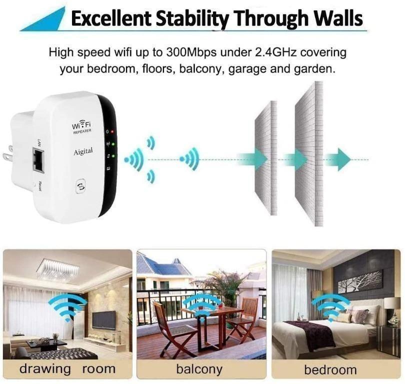 LONUO WiFi Range Extender, Wireless Signal Booster WiFi Receiver 2.4GHz