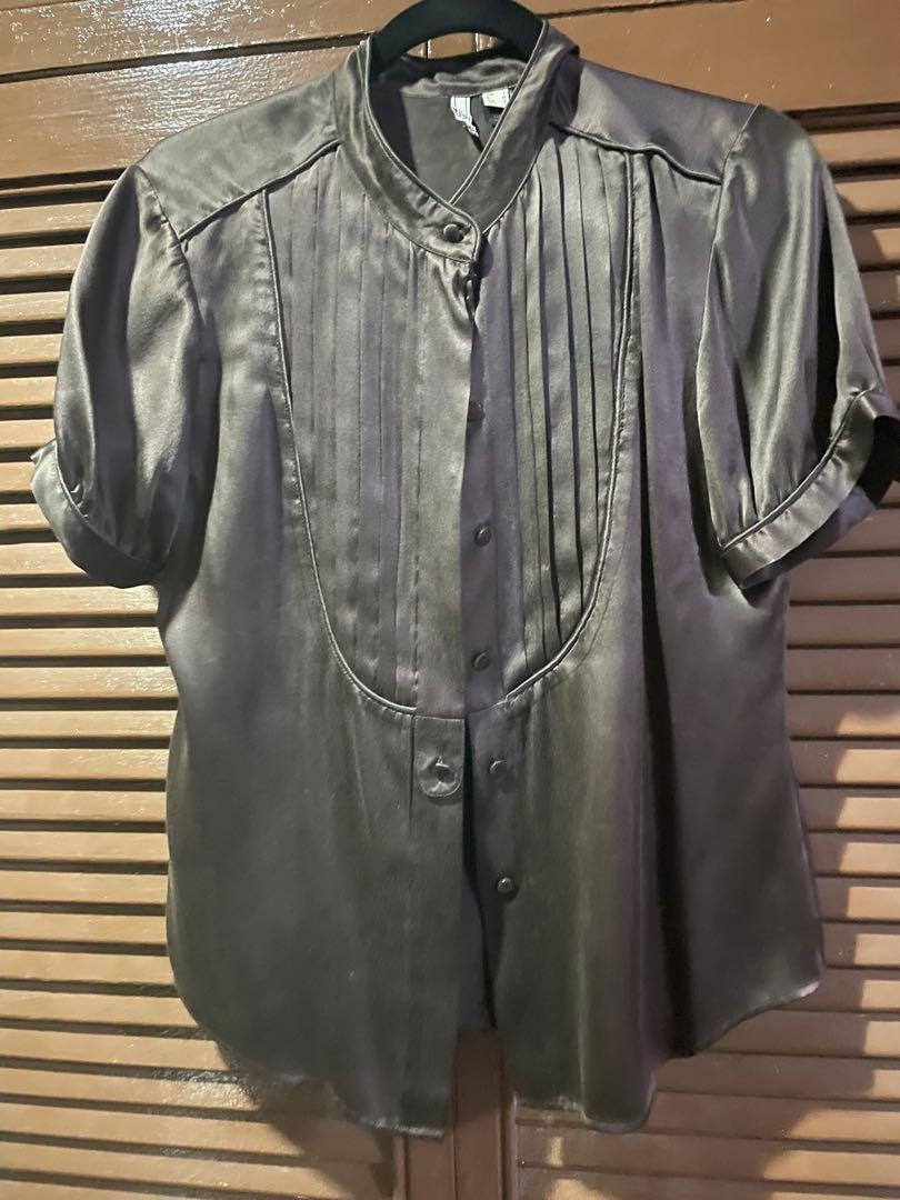 Mango Satin blouse - large, Women's 