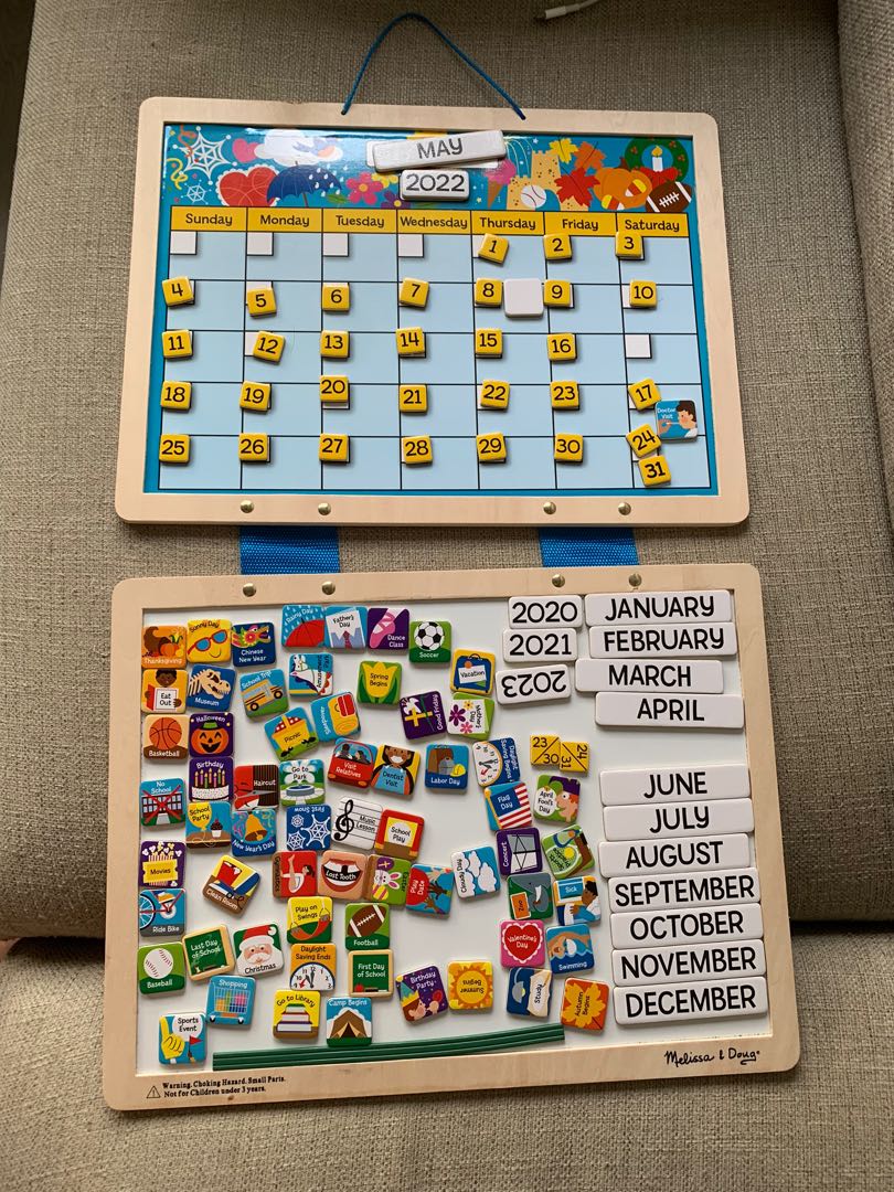 Melissa Doug Monthly Calendar Babies Kids Infant Playtime on