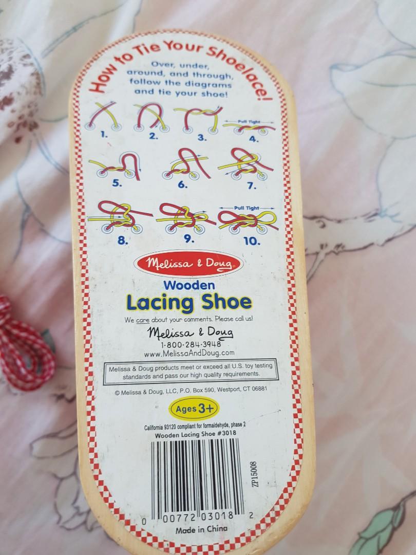 Melissa and doug lacing shoe Hobbies Toys Toys Games on