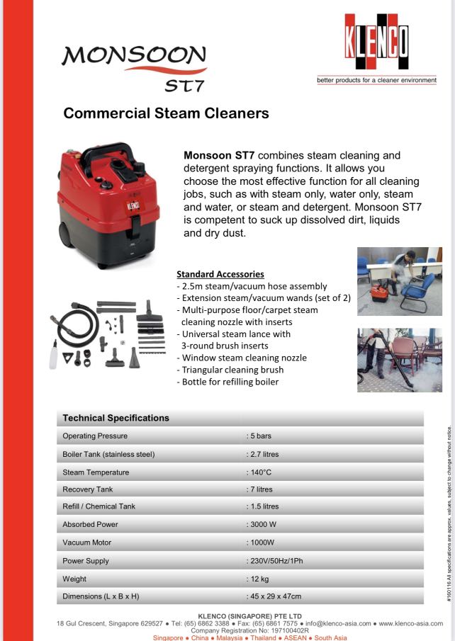 MONSOON ST7 Steam Cleaner, Furniture & Home Living, Cleaning & Homecare ...