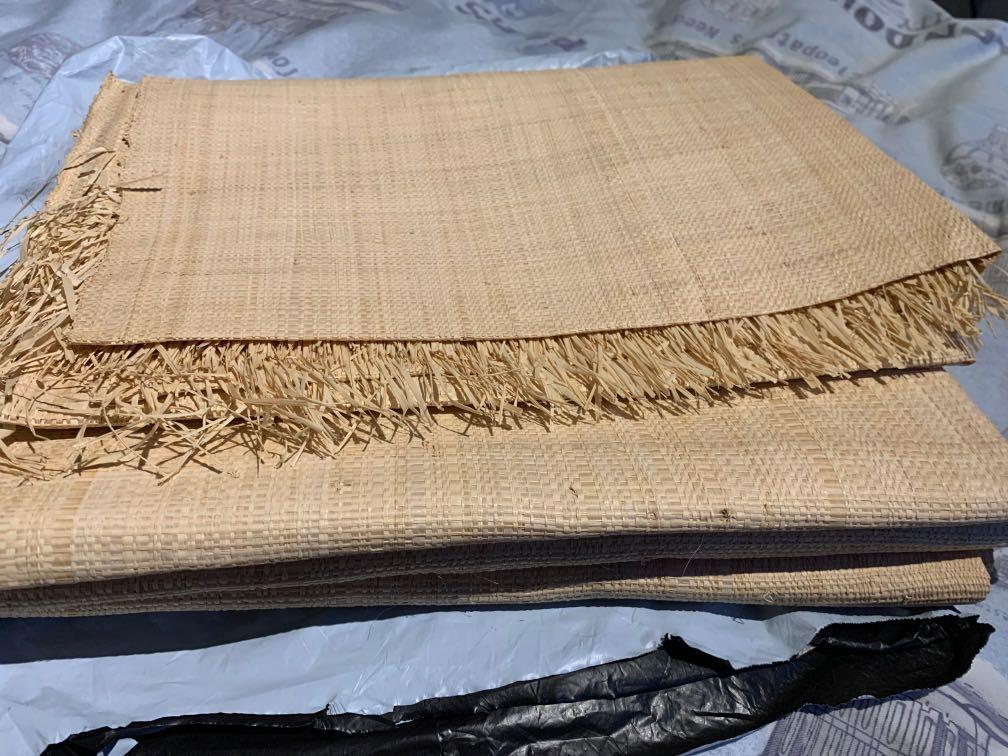 Natural colour raffia mat sheet 60x70cm (x 4 sheets), Hobbies & Toys