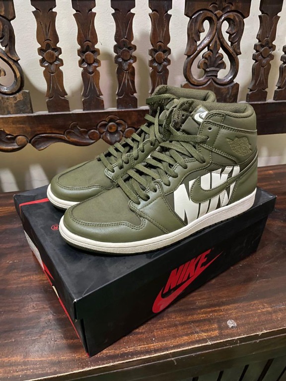 Nike Air Jordan 1 High Olive Green Men s Fashion Footwear