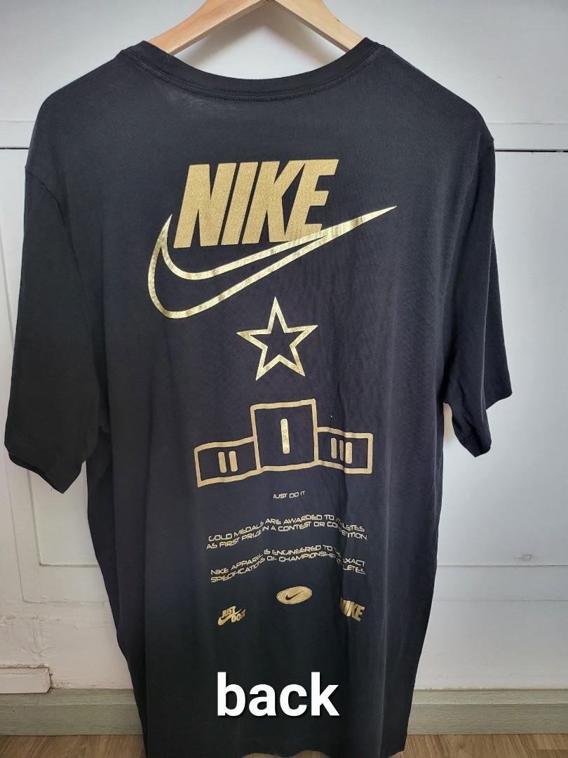 Gold metallic nike shirt online