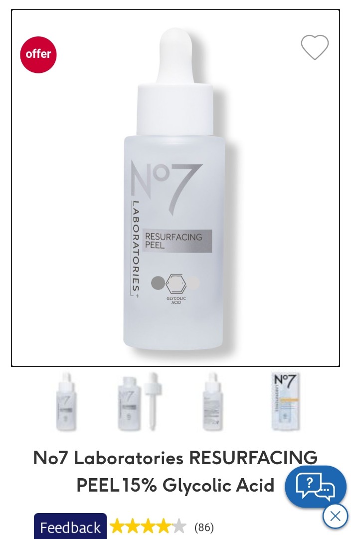 No7 RESURFACING PEEL 15 Glycolic Acid, Beauty & Personal Care, Face