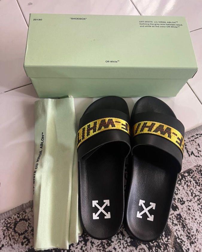 Off white industrial top slides grey