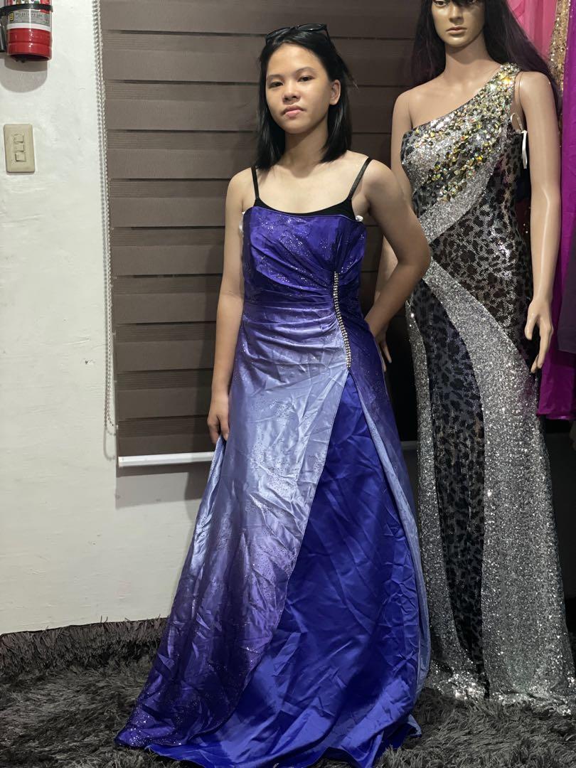 open lace back dress Light Blue & Lilac Ombre Layered Flower Girl Dresses GL1054 – Viniodress main image 1