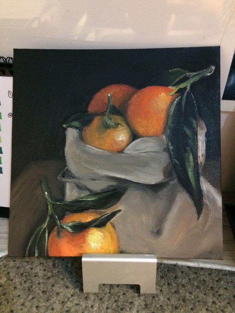 Oranges Still Life Gouache on Canvas (Category: Art & Prints) located in Botolan. Submitted by louangelle_ (Listing ID 1160847378, Image 2). Description: Gouache on canvas Canvas panel size 7 x 7 inches .