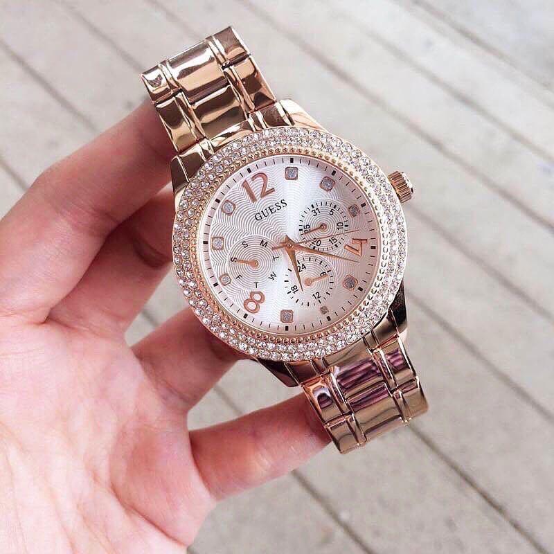 Original 100% Guess Watch Women Bedazzle W1097L3