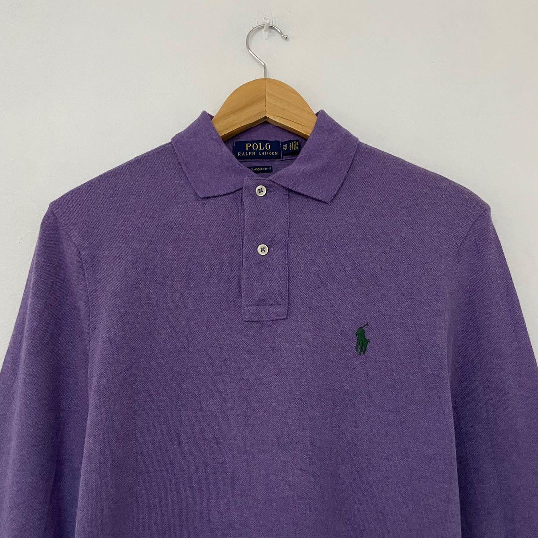Purple long sleeve shop polo ralph lauren