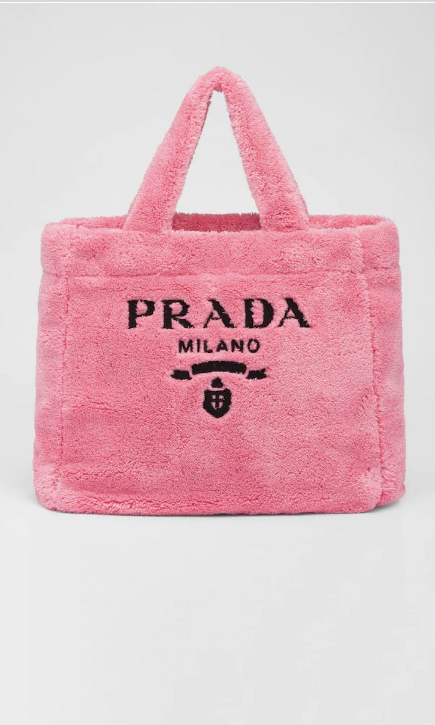 Prada Pink Terry Tote Luxury Bags Wallets on Carousell