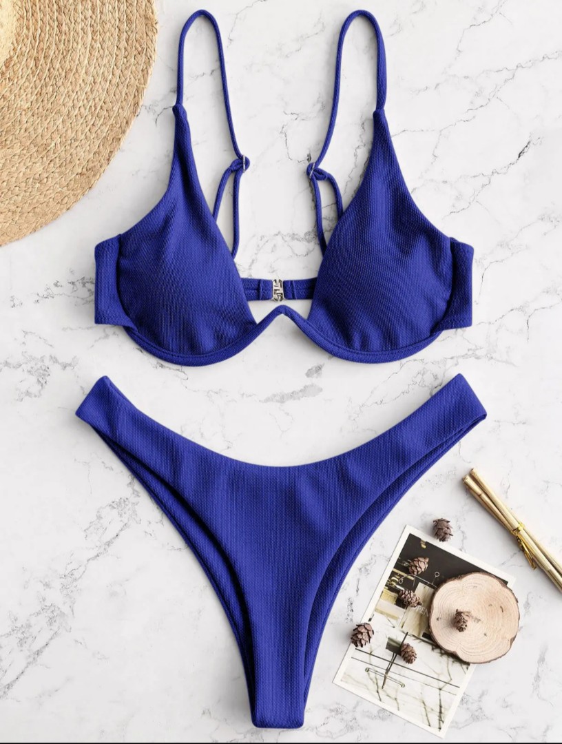 Royal blue underwire bikini Women s Fashion Swimwear Bikinis